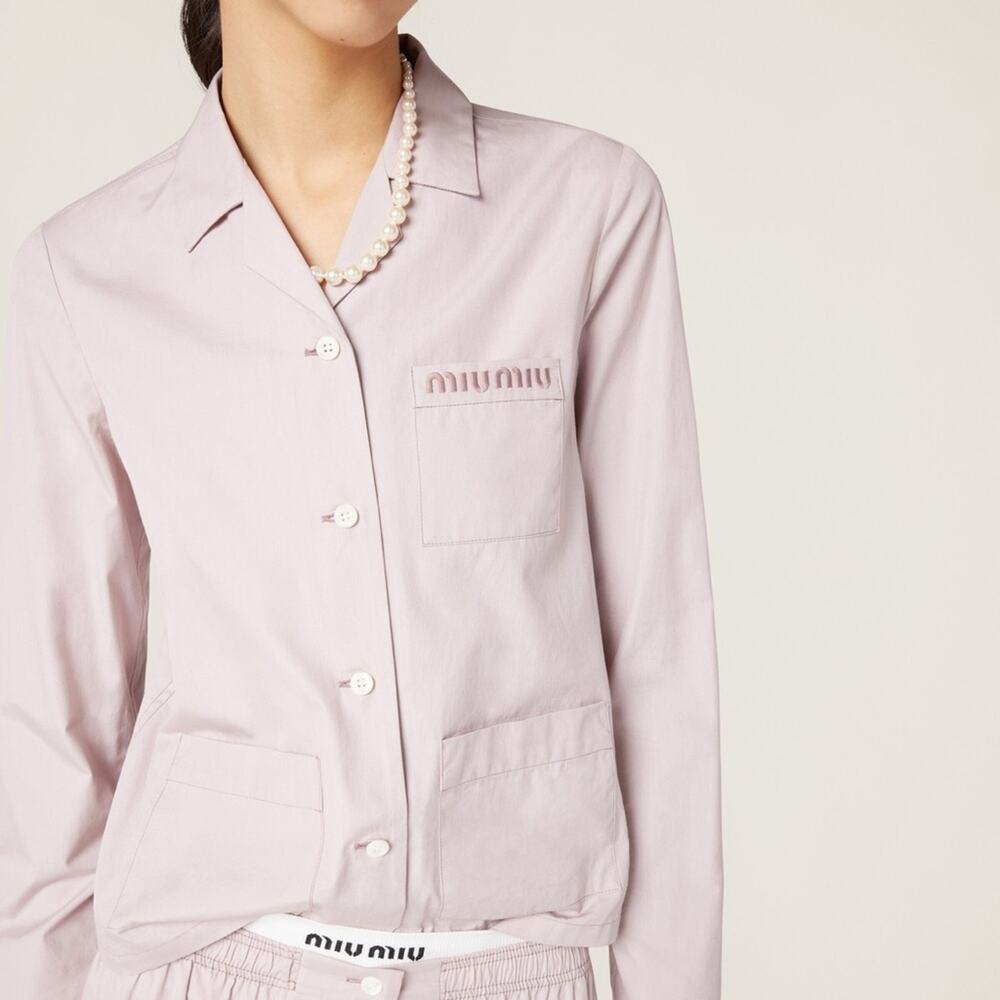 Miu Miu Opal Poplin Light Pink Shirt Size 40 ( XS-S) NWT